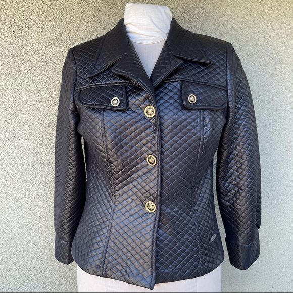 Versace vintage 90s quilted satin jacket